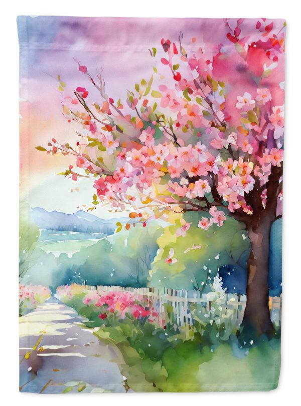 Michigan Apple Blossoms in Watercolor House Flag Online Sale