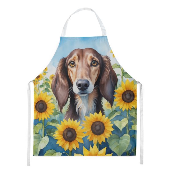 Saluki in Sunflowers Apron Sale
