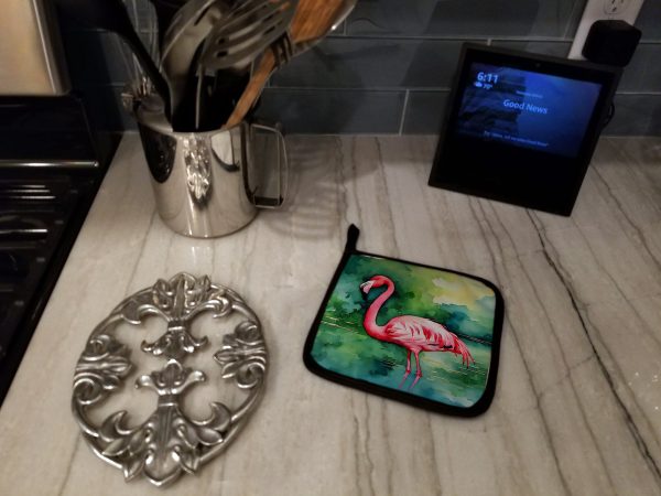 Flamingo Pair of Pot Holders Discount - Image 3