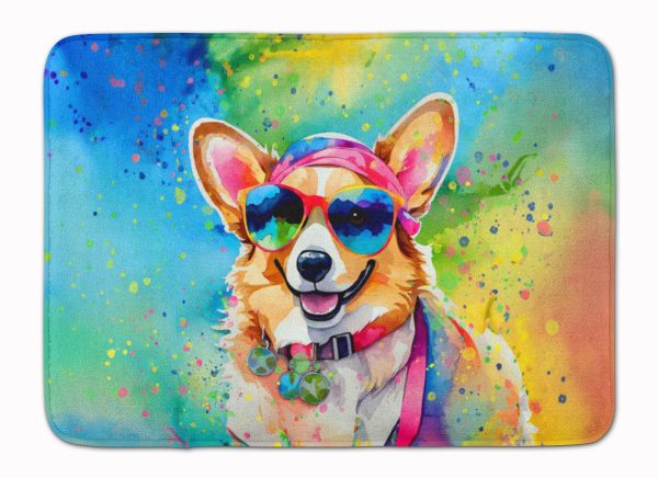 Corgi Hippie Dawg Memory Foam Kitchen Mat Online now