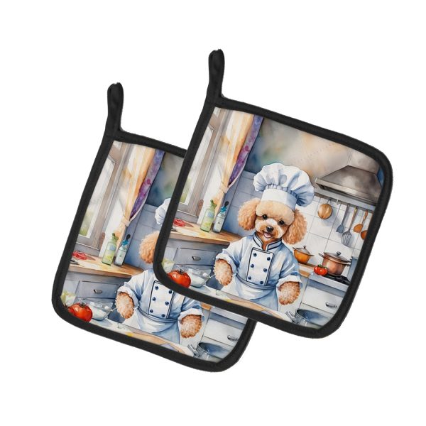 Poodle The Chef Pair of Pot Holders Online now
