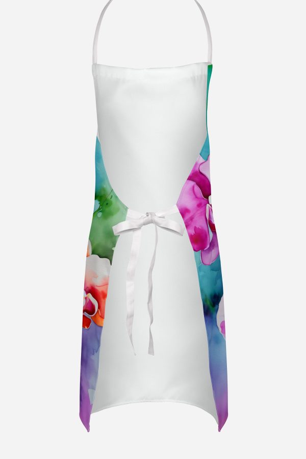 Orchids in Watercolor Apron Discount - Image 4