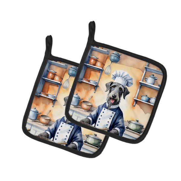 Scottish Deerhound The Chef Pair of Pot Holders Online Hot Sale