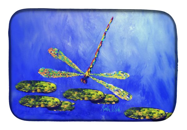 Blue Dragonfly Dish Drying Mat Sale