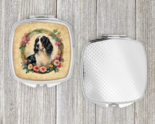 English Springer Spaniel and Flowers Compact Mirror Discount - Image 4