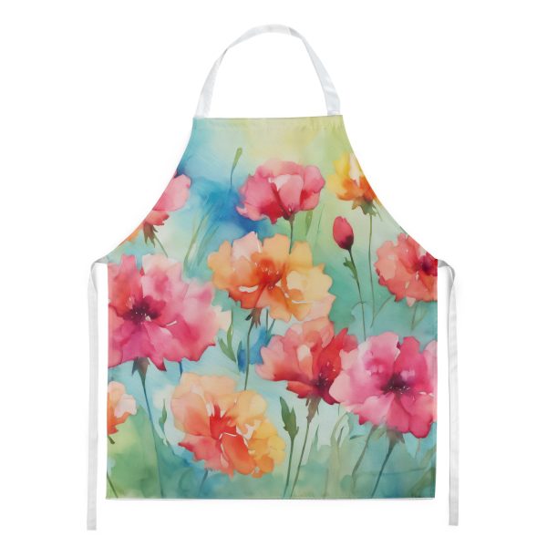 Carnations in Watercolor Apron Cheap