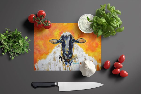 Peach Wool Sheep Glass Cutting Board Online now - Image 3