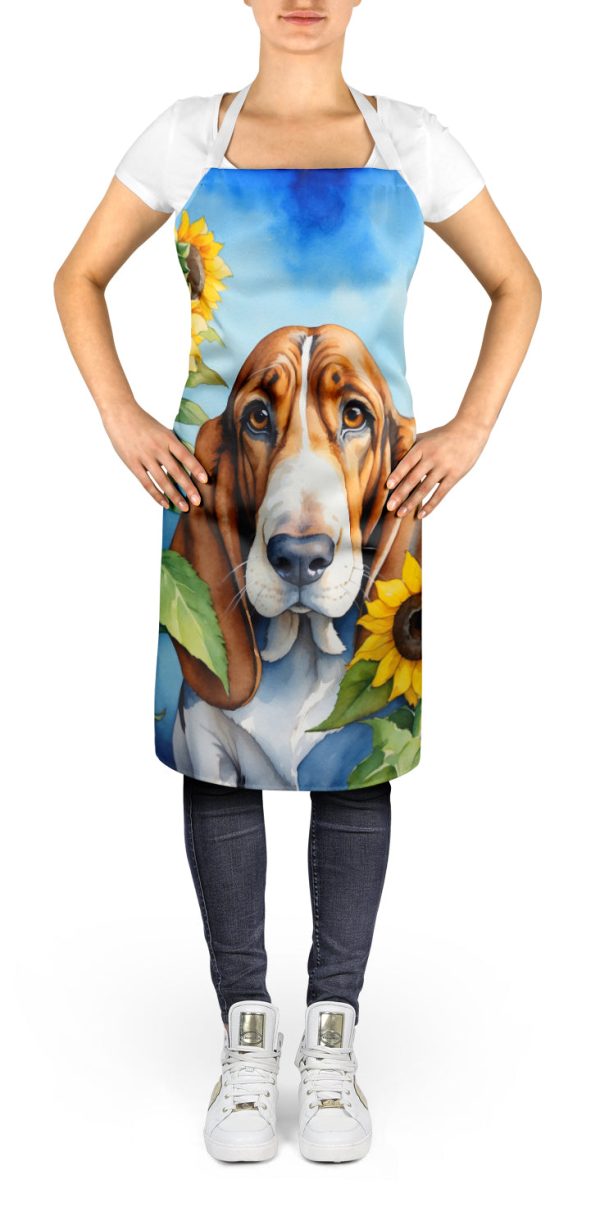 Basset Hound in Sunflowers Apron on Sale - Image 2