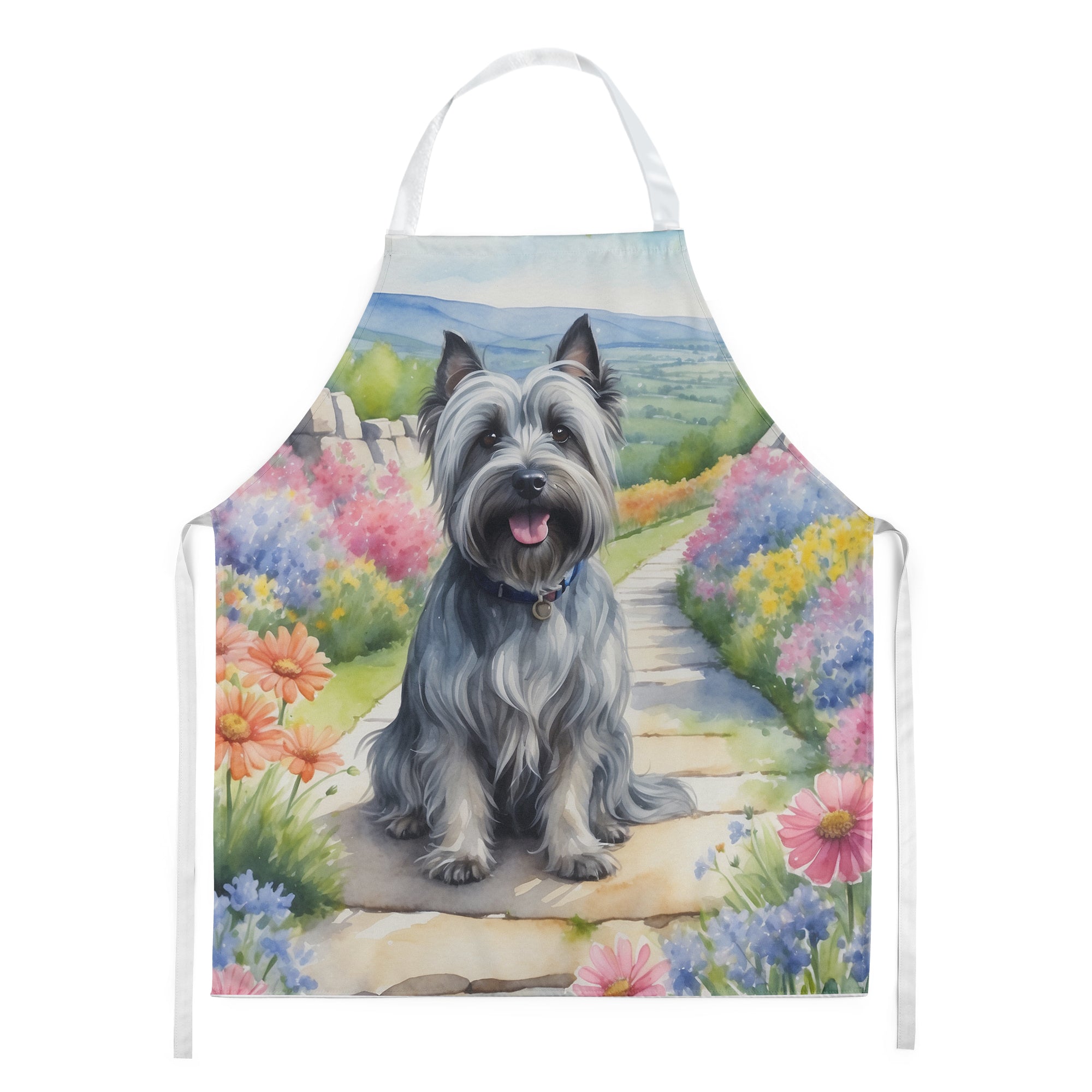Skye Terrier Spring Path Apron on Sale