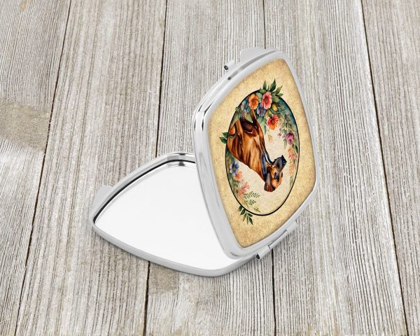 Rhodesian Ridgeback and Flowers Compact Mirror Online Hot Sale - Image 2