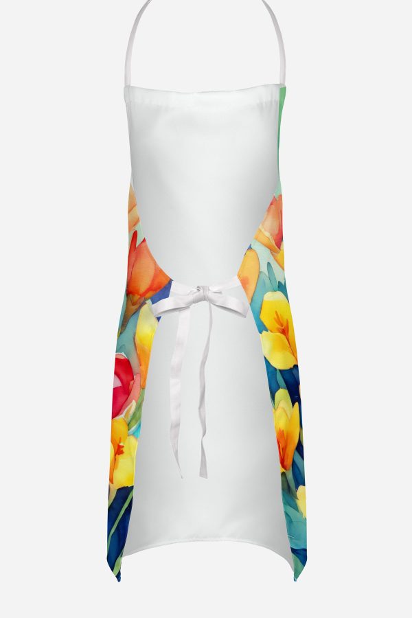Freesias in Watercolor Apron Online now - Image 4
