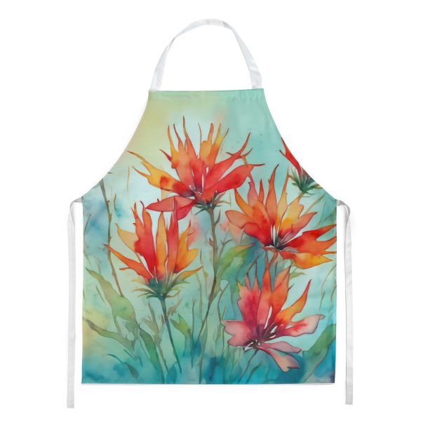 Wyoming Indian Paintbrush in Watercolor Apron Online now