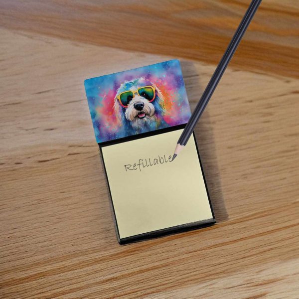 Old English Sheepdog Hippie Dawg Sticky Note Holder Fashion - Image 2