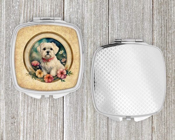 Maltese and Flowers Compact Mirror For Cheap - Image 4