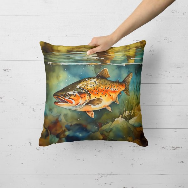 Brown Trout Throw Pillow on Sale - Image 2