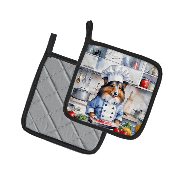 Sheltie The Chef Pair of Pot Holders on Sale - Image 2
