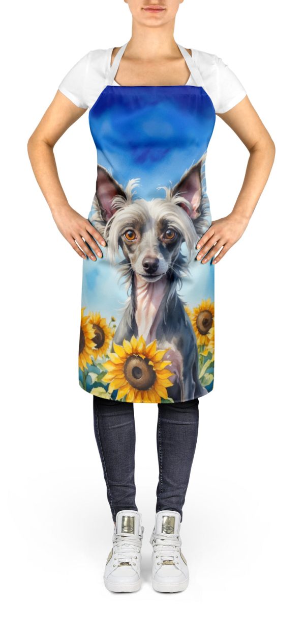 Chinese Crested in Sunflowers Apron on Sale - Image 2