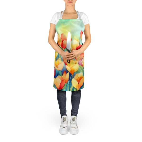 Freesias in Watercolor Apron Online now - Image 5