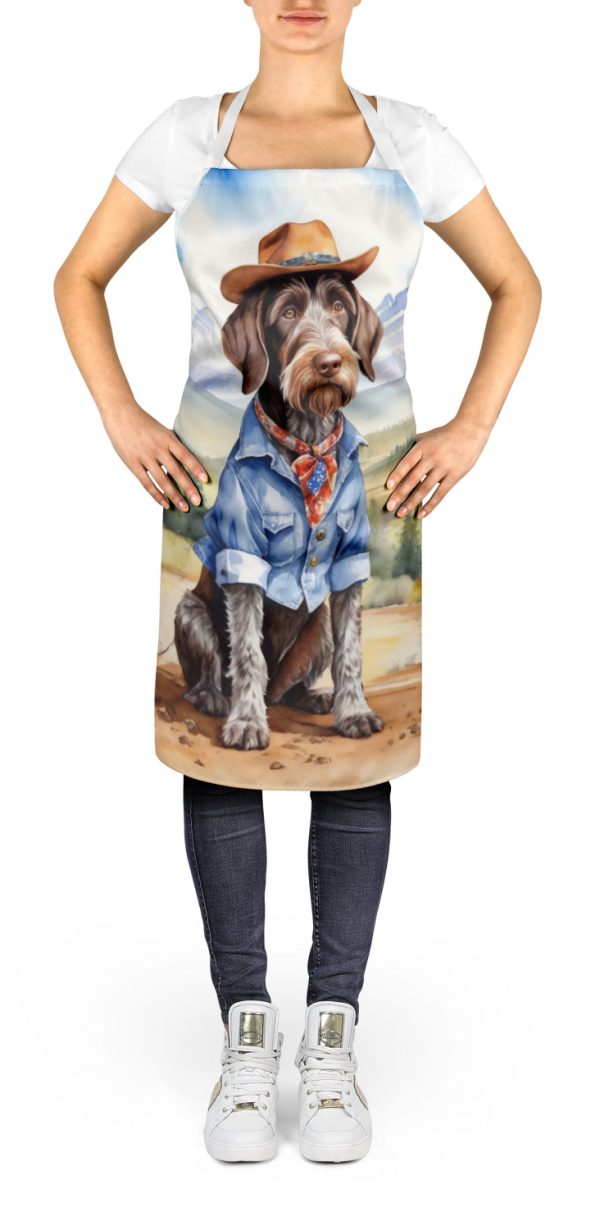 German Wirehaired Pointer Cowboy Welcome Apron For Sale - Image 2