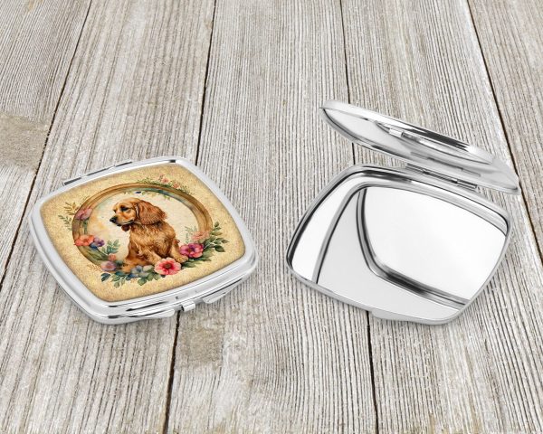 English Cocker Spaniel and Flowers Compact Mirror For Cheap - Image 3