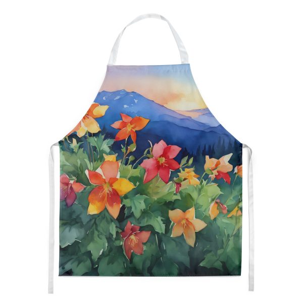 Colorado Rocky Mountain Columbine in Watercolor Apron Fashion