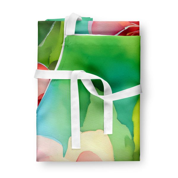 Arkansas Apple Blossom in Watercolor Apron Fashion - Image 3