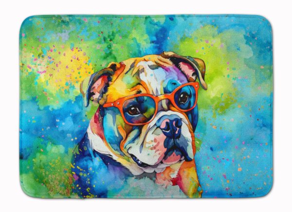 English Bulldog Hippie Dawg Memory Foam Kitchen Mat Online Sale