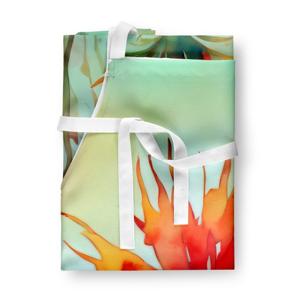 Wyoming Indian Paintbrush in Watercolor Apron Online now - Image 3