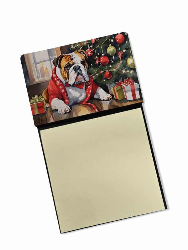 English Bulldog Cozy Christmas Sticky Note Holder Supply
