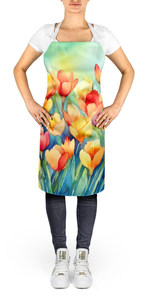 Freesias in Watercolor Apron Online now - Image 2