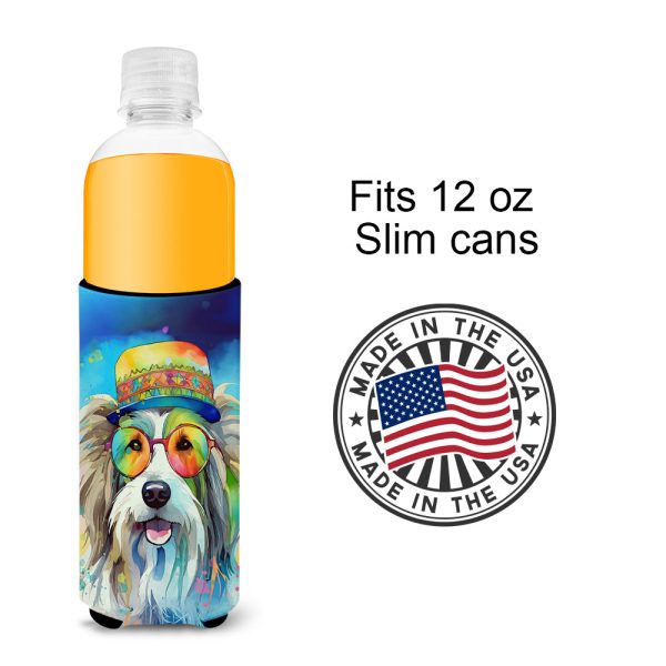 Bearded Collie Hippie Dawg Hugger for Ultra Slim Cans For Cheap - Image 4