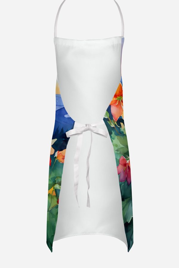 Colorado Rocky Mountain Columbine in Watercolor Apron Fashion - Image 4