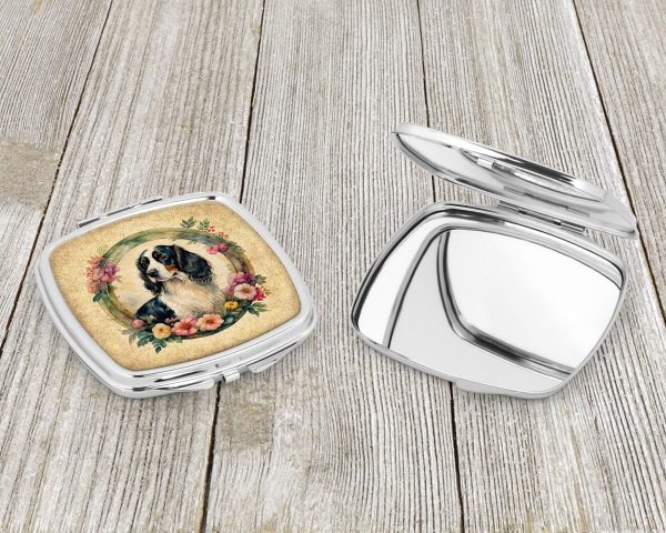 English Springer Spaniel and Flowers Compact Mirror Discount - Image 3