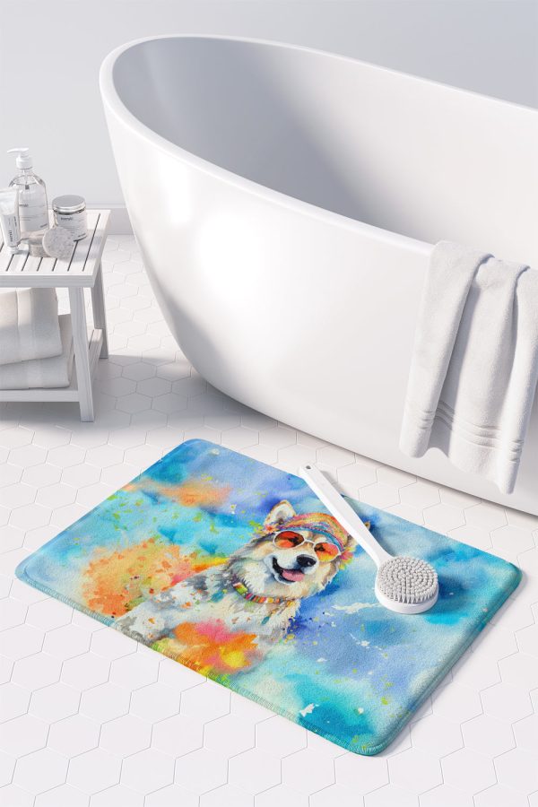 Alaskan Malamute Hippie Dawg Memory Foam Kitchen Mat For Sale - Image 3