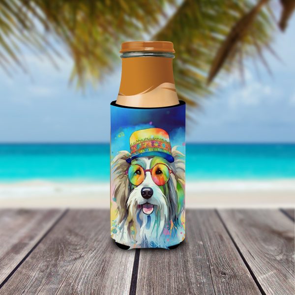 Bearded Collie Hippie Dawg Hugger for Ultra Slim Cans For Cheap - Image 3