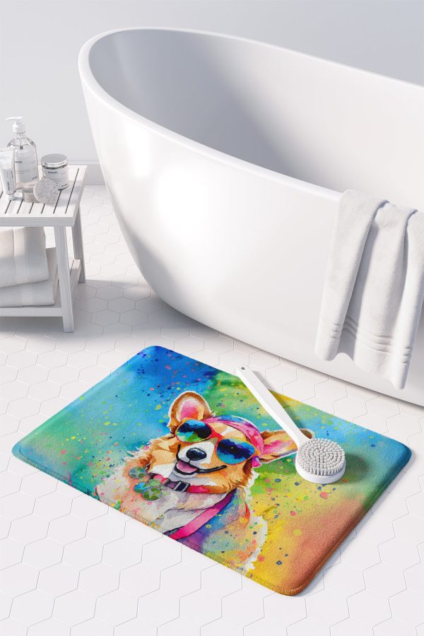 Corgi Hippie Dawg Memory Foam Kitchen Mat Online now - Image 3