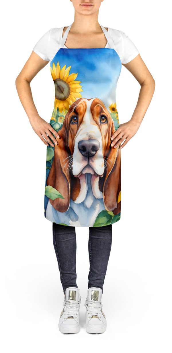 Basset Hound in Sunflowers Apron on Sale - Image 2