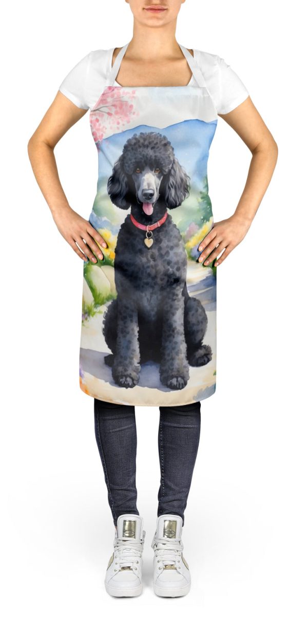 Black Poodle Spring Path Apron For Sale - Image 2