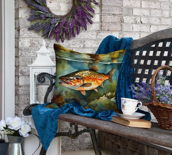 Brown Trout Throw Pillow on Sale - Image 4