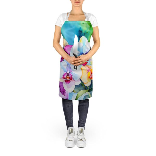 Orchids in Watercolor Apron Discount - Image 5