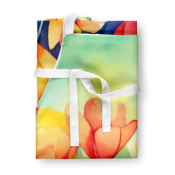 Freesias in Watercolor Apron Online now - Image 3