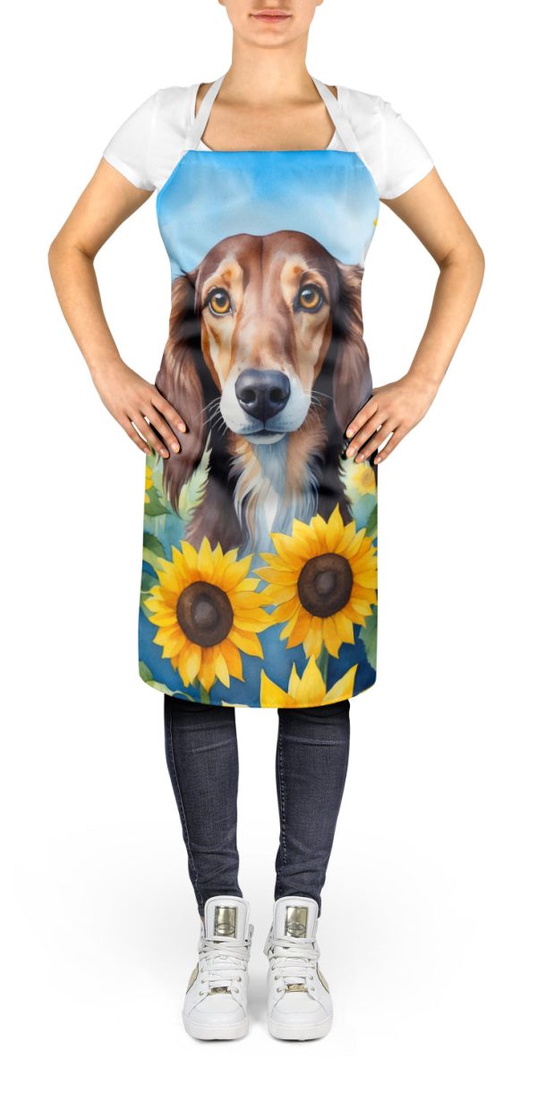 Saluki in Sunflowers Apron Sale - Image 2
