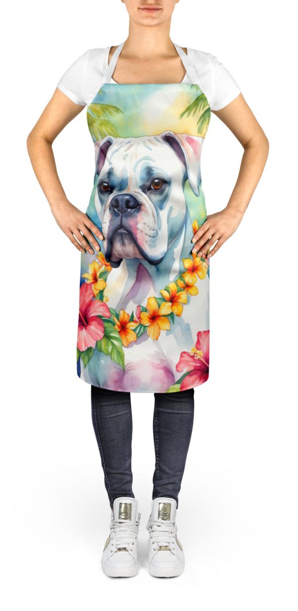 White Boxer Luau Apron Fashion - Image 2