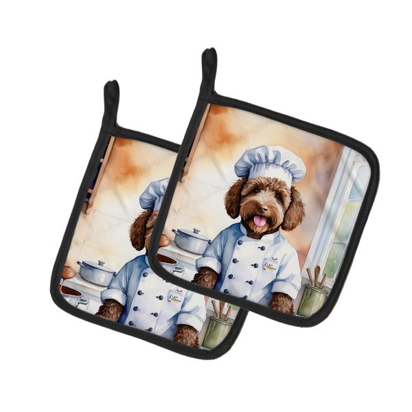 Labradoodle The Chef Pair of Pot Holders Online Hot Sale