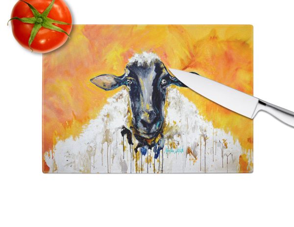 Peach Wool Sheep Glass Cutting Board Online now - Image 4