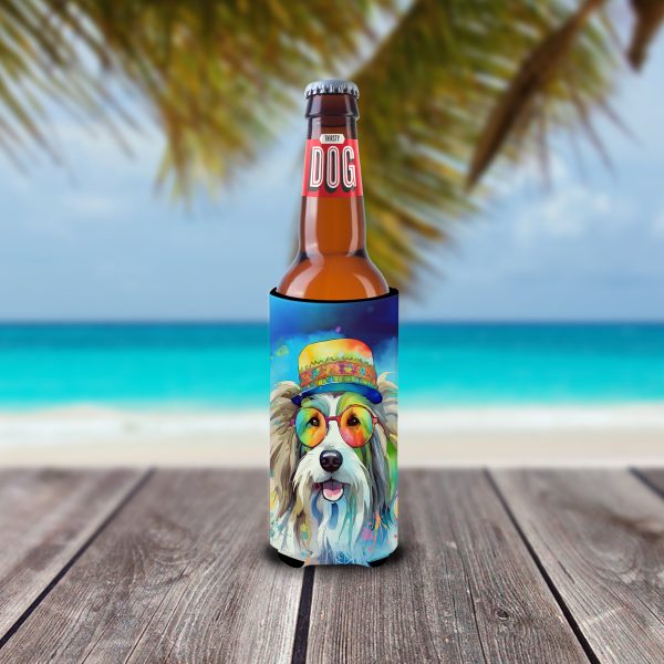 Bearded Collie Hippie Dawg Hugger for Ultra Slim Cans For Cheap - Image 2