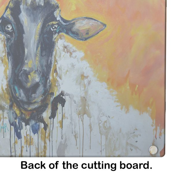 Peach Wool Sheep Glass Cutting Board Online now - Image 5