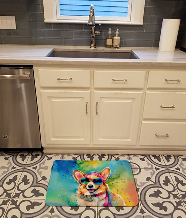 Corgi Hippie Dawg Memory Foam Kitchen Mat Online now - Image 2