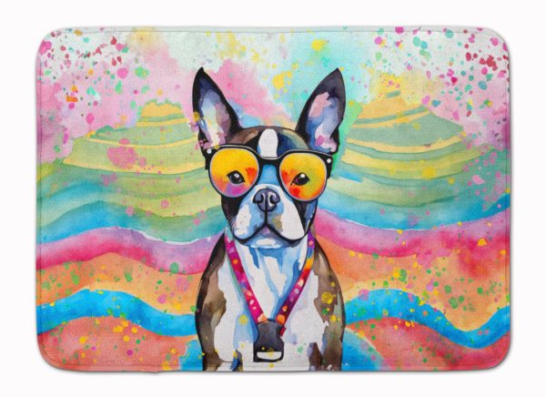 Boston Terrier Hippie Dawg Memory Foam Kitchen Mat Online Sale