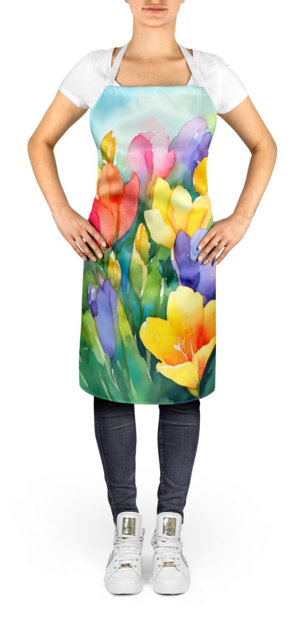 Freesias in Watercolor Apron Online - Image 2